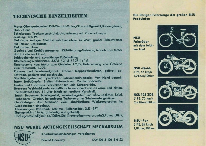 NSU F�r anspruchsvolle Fahrer (DW 100 5 100 6 0 22) 04